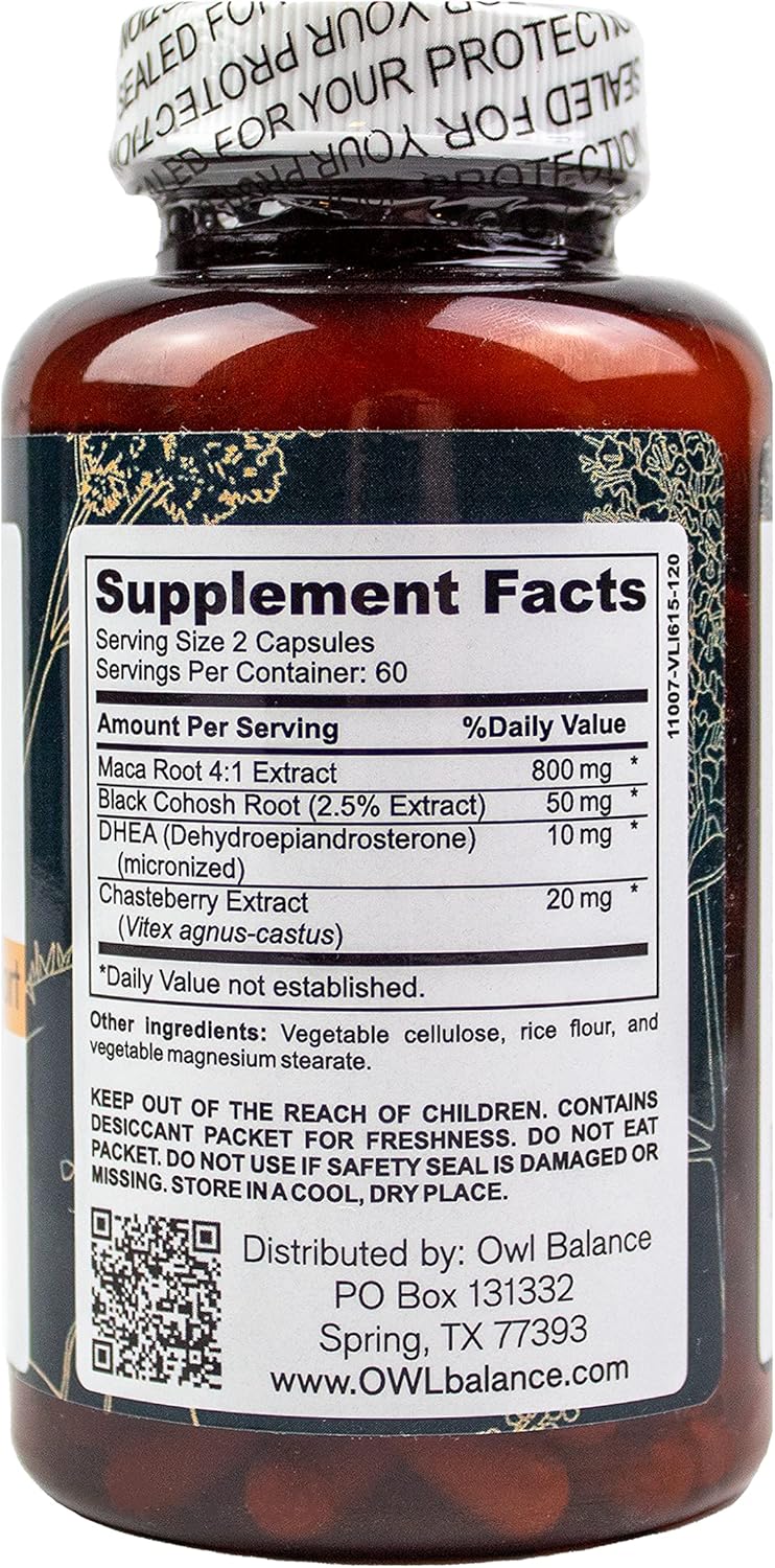 Herbal Menopause Support Capsules for Hot Flashes & Hormone Balance - 120 Capsules