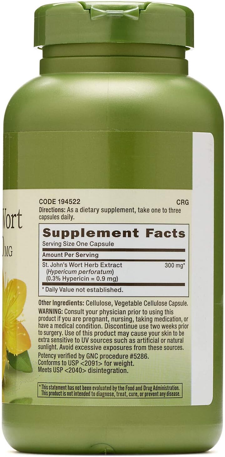 Herbal Plus St. Johns Wort Extract Capsules 300MG - 200 Count by GNC