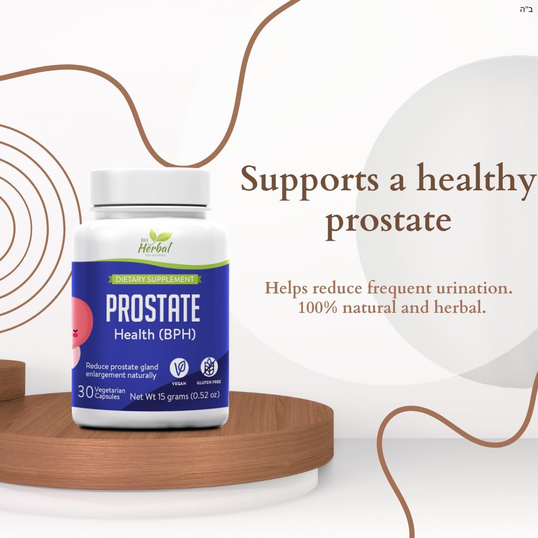 Herbal Prostate Health Solution - Reduces Enlarged Prostate Naturally - Minimizes Frequent Urination - 100% Herbal Formula