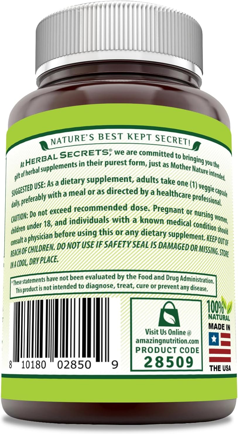 Herbal Secrets Neem Supplement 500mg 120 Veggie Capsules Non-GMO Gluten Free USA Made