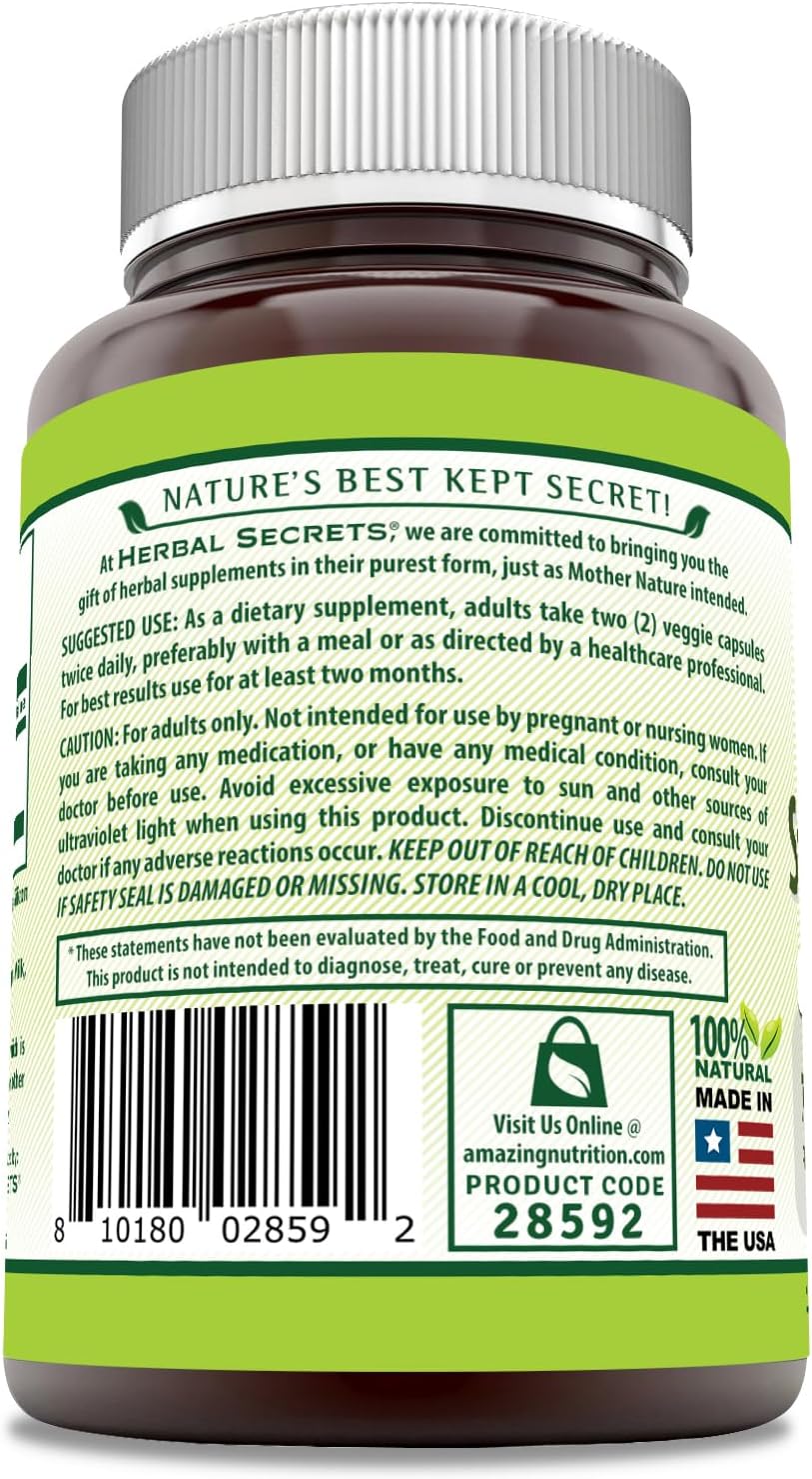 Herbal Secrets St. John's Wort 700mg Supplement - 180 Veggie Capsules - Non-GMO & Gluten Free - USA Made