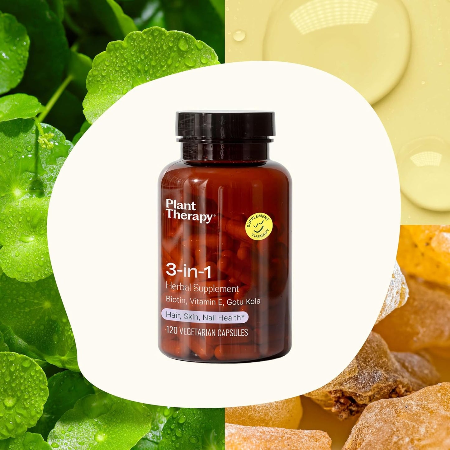 Herbal Supplement Capsules with 3-in-1 Benefits: Skin, Hair, Nails, 3,500 mcg Biotin, 120 Veg Capsules, USA Made