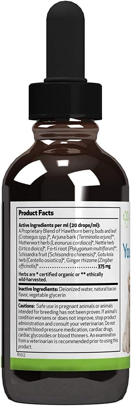 Herbal Supplement for Dogs - Promotes Heart Health, Circulatory System, and Cardiovascular Function - Veterinarian-Formulated with Hawthorn, Motherwort, Schisandra - 4 fl oz