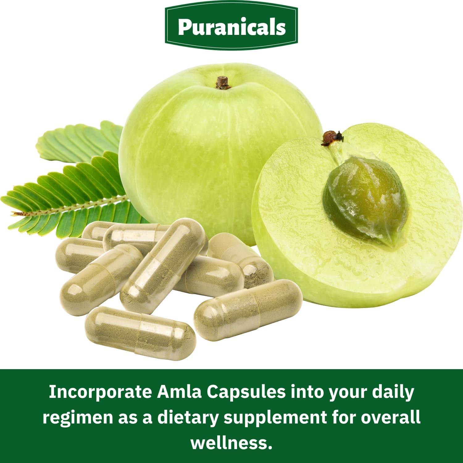 Herbal Supplement: Puranicals Amla Premium Capsules for Immunity, Skin & Hair Health - 900mg Per Serving