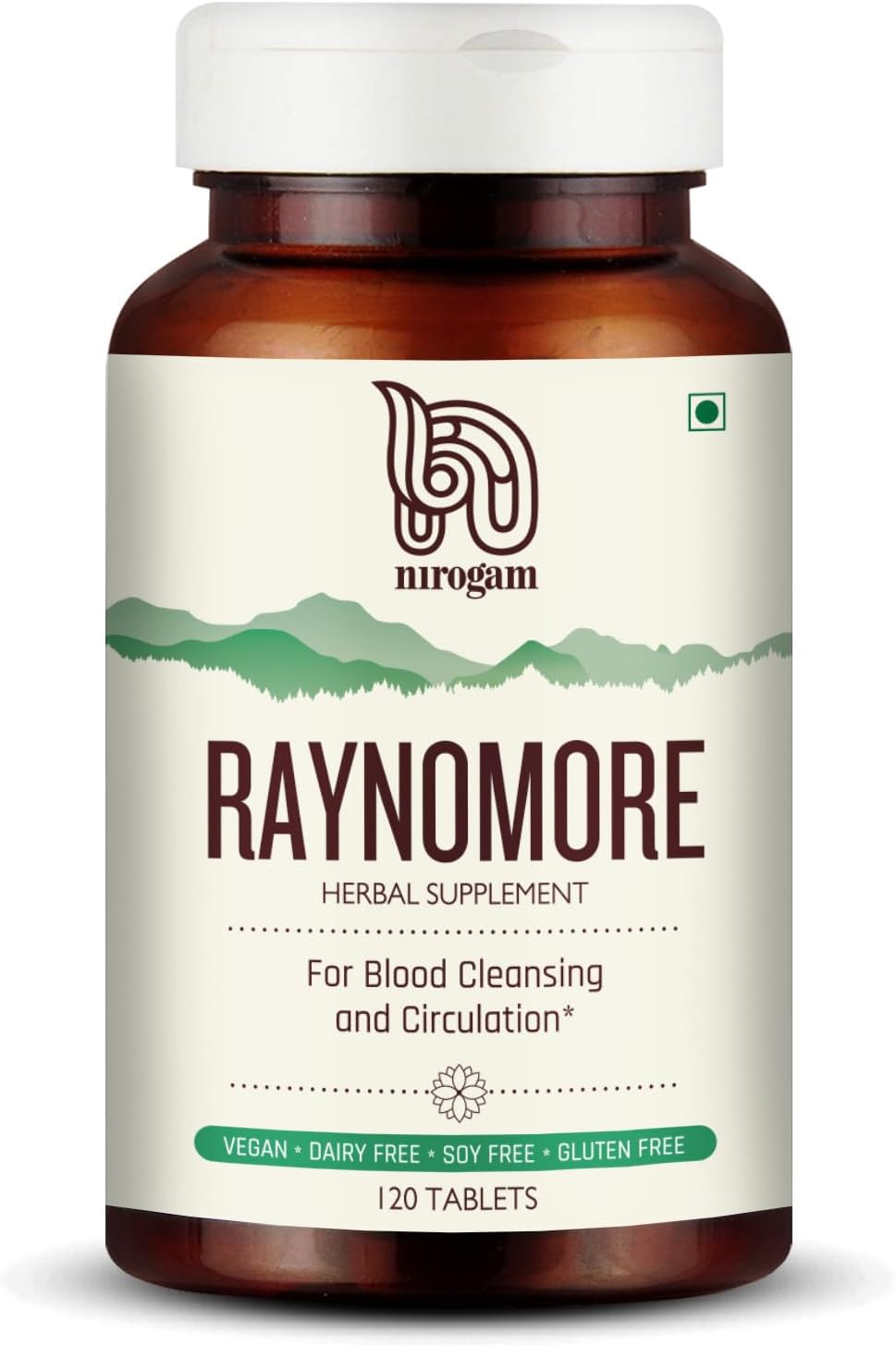 Herbal Tablets for Blood Cleaning and Support for Blue & Yellow Hands in Cold Weather | Nirogam Raynomore Supplement | 120 Tablets