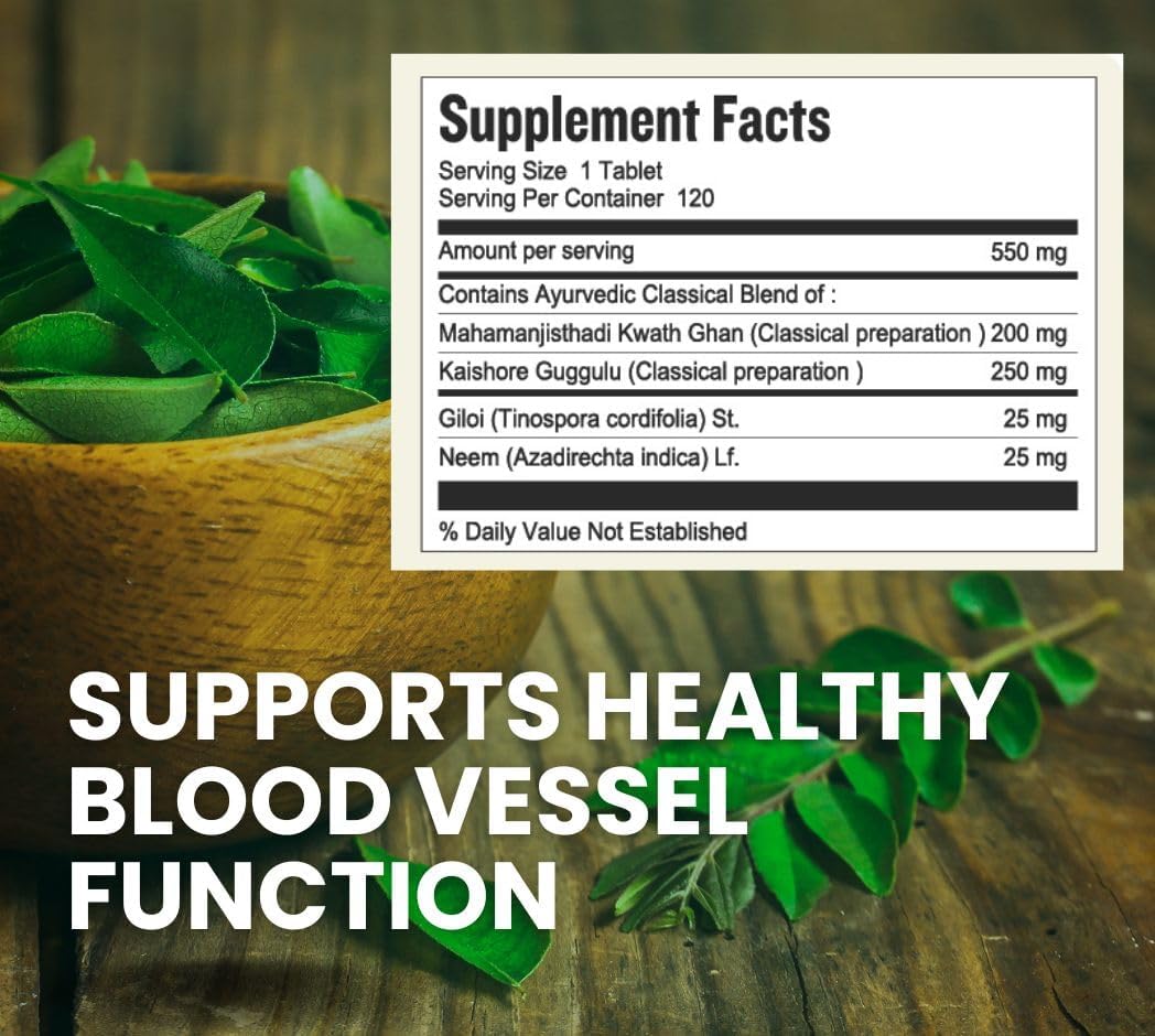 Herbal Tablets for Blood Cleaning and Support for Blue & Yellow Hands in Cold Weather | Nirogam Raynomore Supplement | 120 Tablets