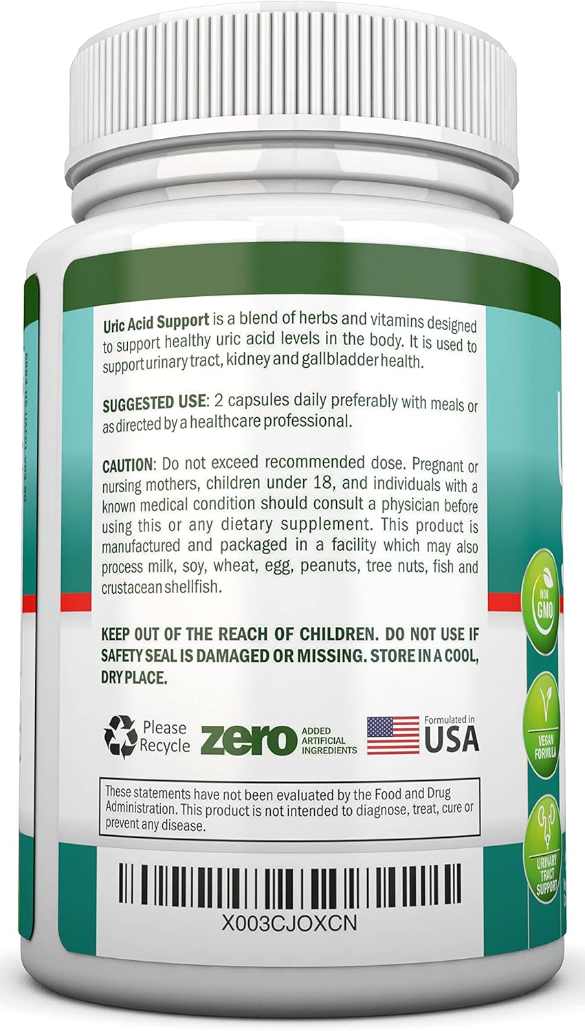 Herbal Uric Acid Cleanse Supplement with Tart Cherry & Celery Seed - Vegan - Supports Gallbladder and Kidney Health