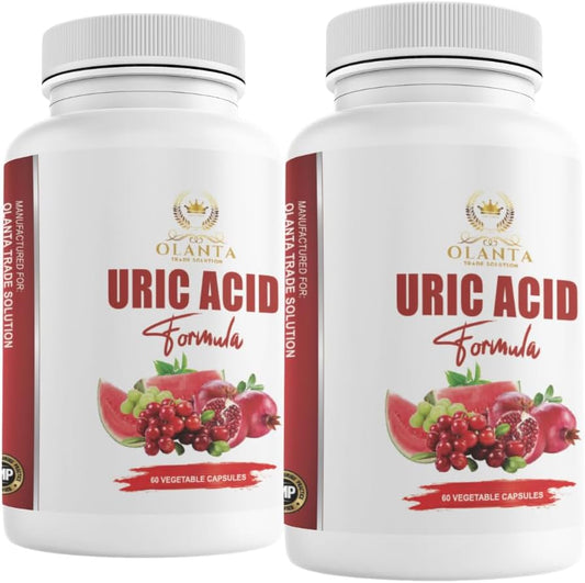 Herbal Uric Acid Complex - Joint Support & Water Retention Pills for Women - Milk Thistle, Tart Cherry, Green Coffee Beans - 2 Bottles