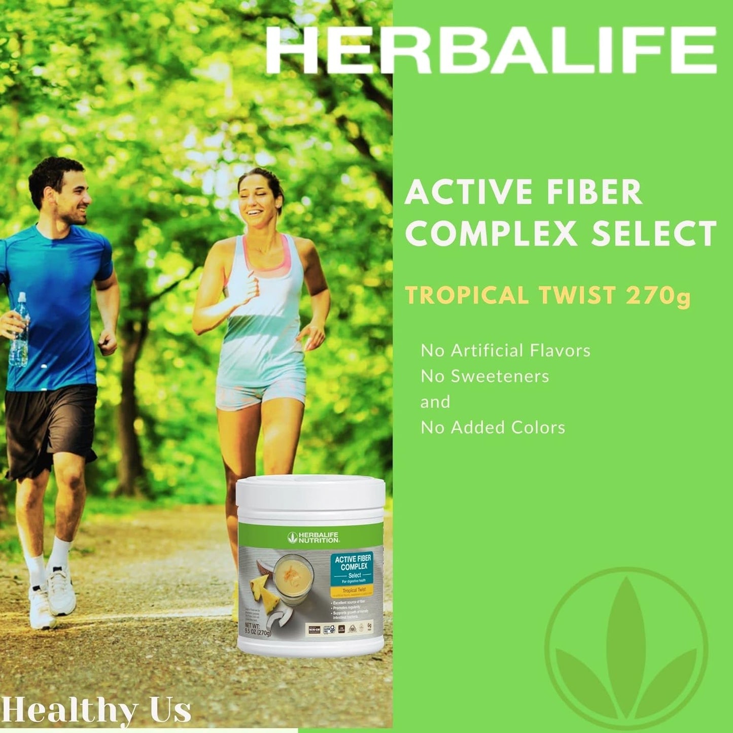 Herbalife Active Fiber Complex Select: Tropical Twist 270g - Digestive Health, Non-GMO, Vegetarian, Gluten-Free
