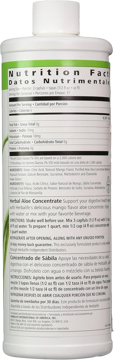 Herbalife Herbal Aloe Drink Concentrate - 16 oz Mango Flavor - New Formula