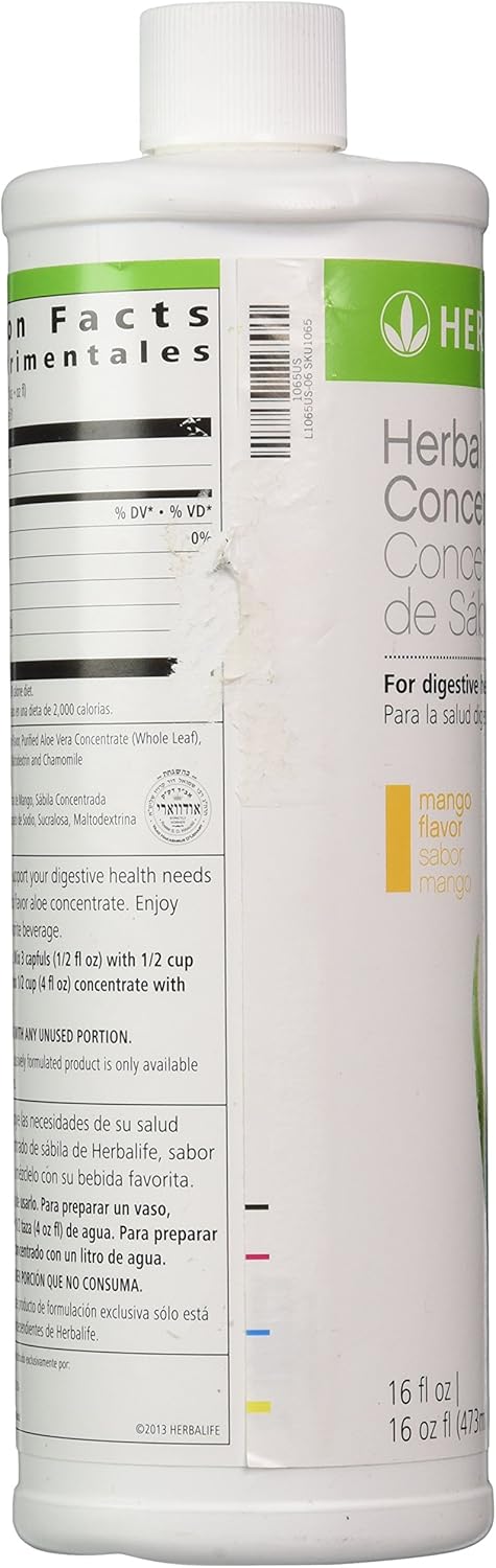 Herbalife Herbal Aloe Drink Concentrate - 16 oz Mango Flavor - New Formula