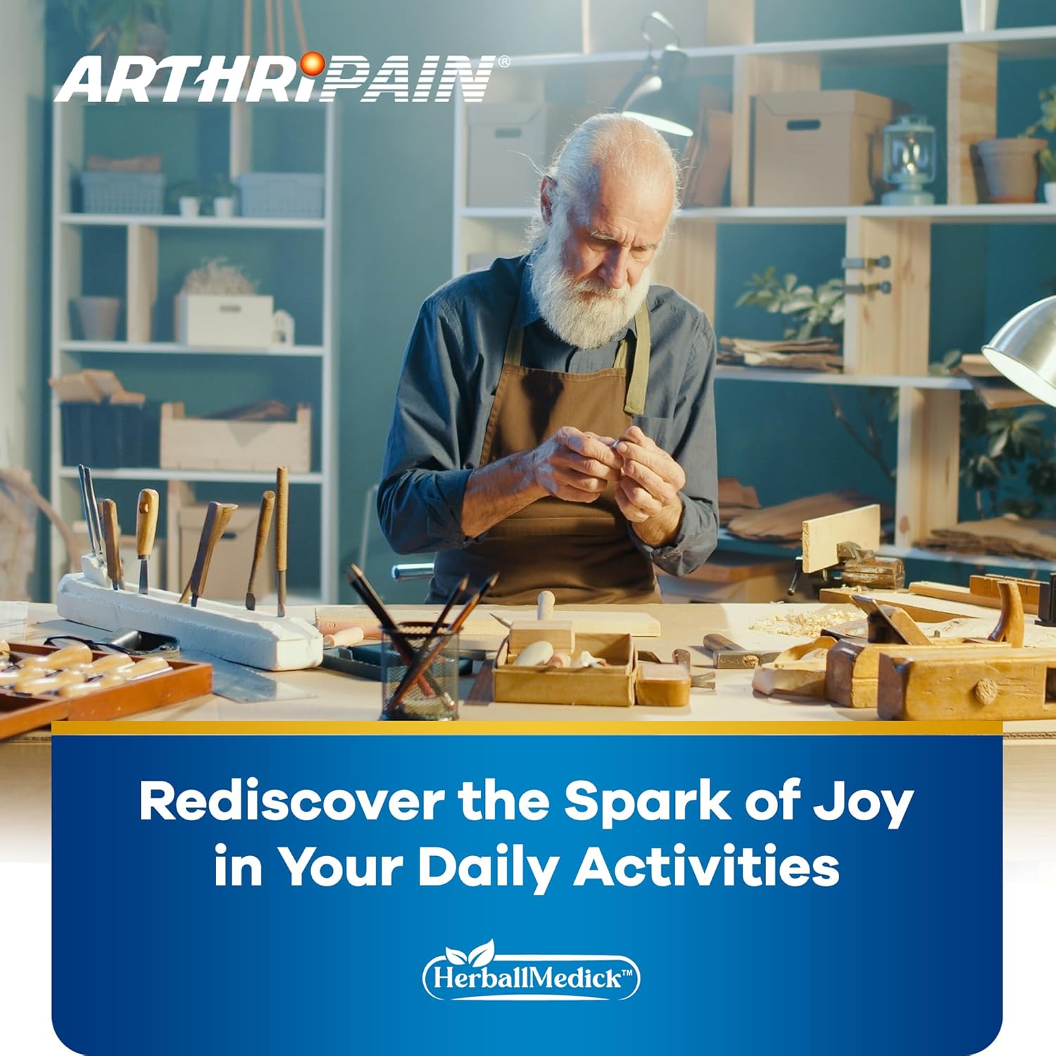 HerballMedick Arthripain Joint Support Supplement for Cartilage Repair with Glucosamine Chondroitin MSM - Clinically Tested Joint Juice for Ligament Relief and Swollen Knee Treatment - Sugar-Free - 15ct Made in US