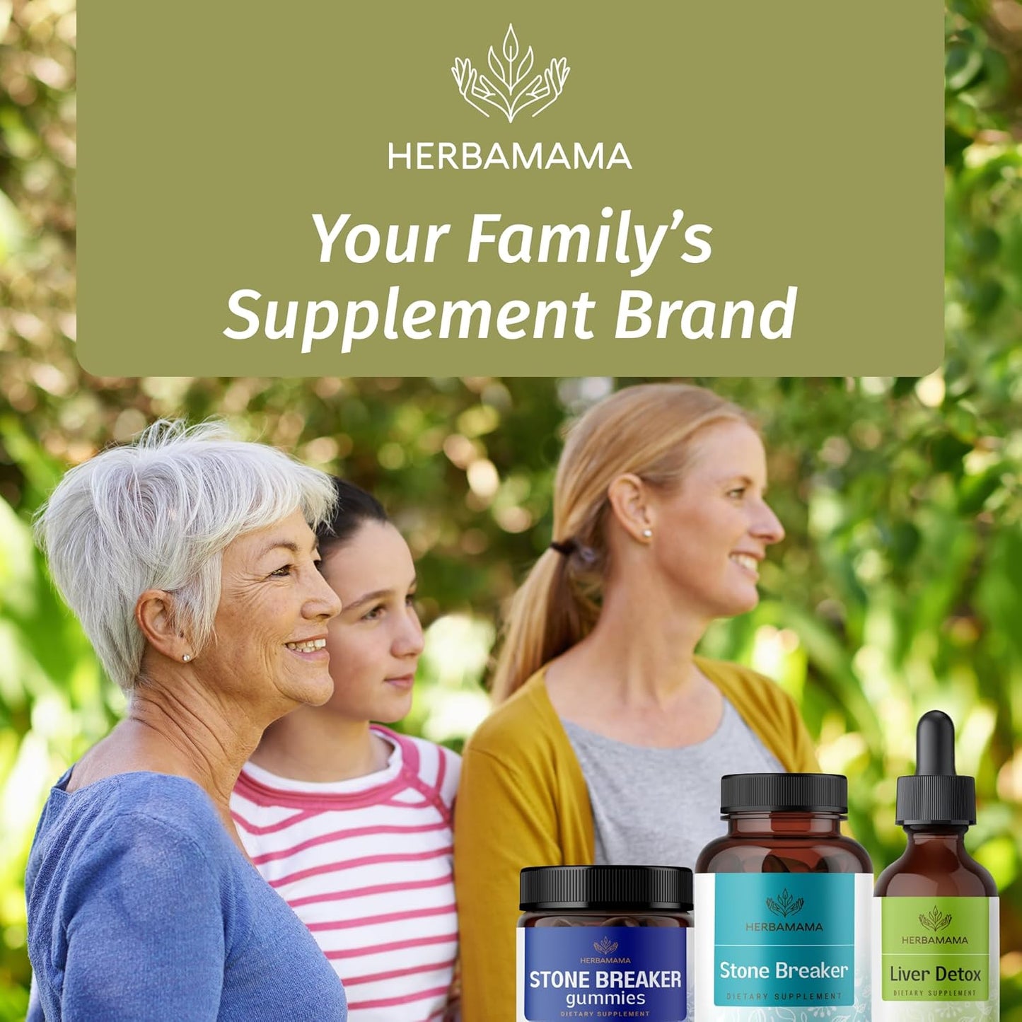 HERBAMAMA Chanca Piedra Stone Breaker Capsules - 1200mg for Kidney Stones & Gallbladder Cleanse - Vegan, Non-GMO Kidney Support Supplement - 100 Capsules