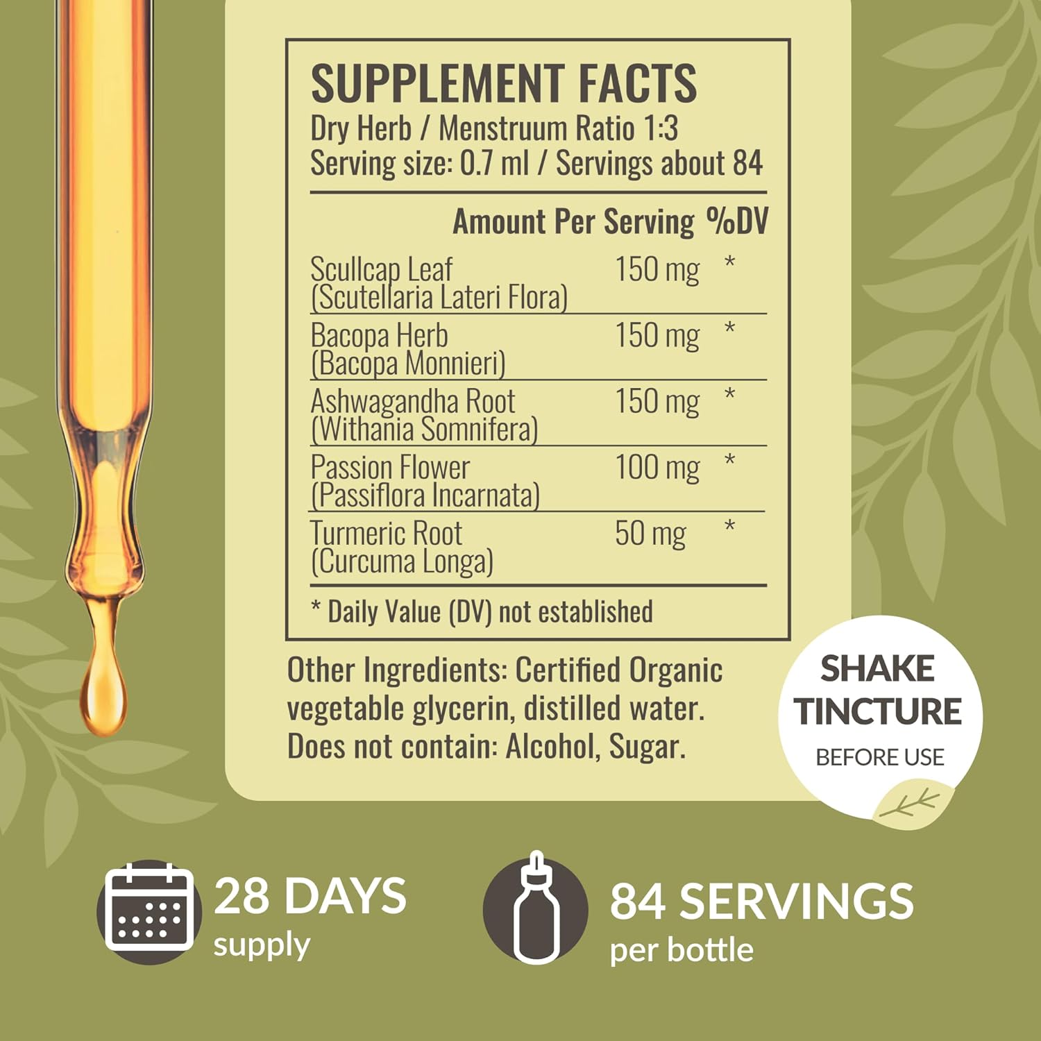 HERBAMAMA Nerve Support Liquid Complex and Rhodiola Rosea Capsules Bundle - Vegan, Non-GMO, Sugar & Alcohol-Free, 2 Pack