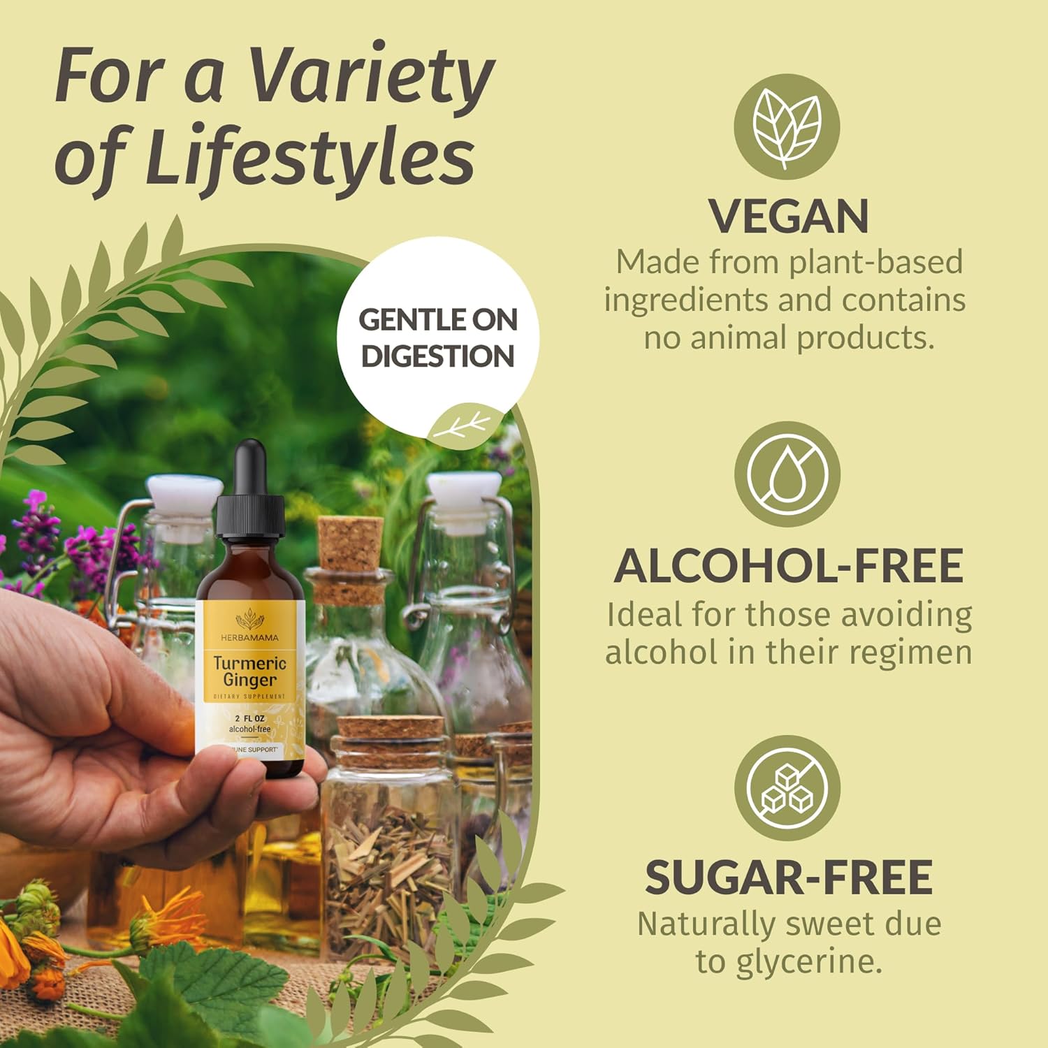 Herbamama Potassium Iodine & Turmeric Ginger Kit - Vegan Bundle of Iodine Gummies & Tincture - Non-GMO, Alcohol-Free - 2 fl oz, 2 Pack