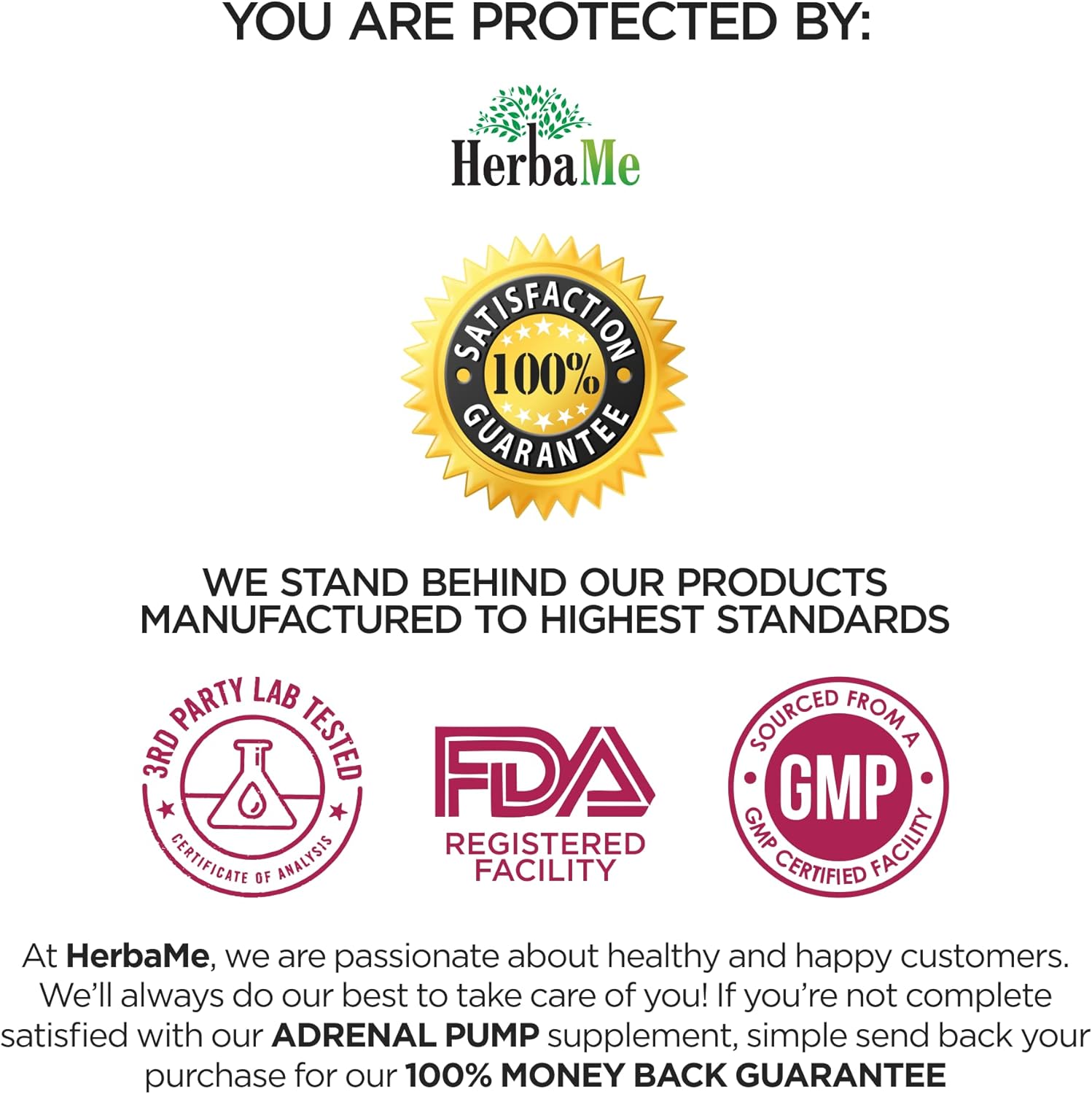 HerbaMe Cortisol Manager Capsules - Adrenal Support Supplement with Ashwagandha & L-Tyrosine for Energy, Stress Relief, Mood Balance, and Fatigue Reduction - 120 Pills