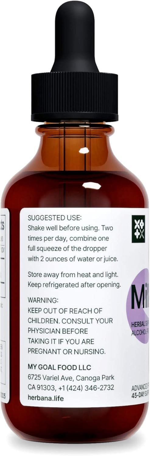 Herbana Manufacturing Milk Thistle Liquid Extract - Liver Support Drops - Cleanse & Detox Supplement - Silybum Marianum Tincture - High Potency - 45-Day Supply - Family Size