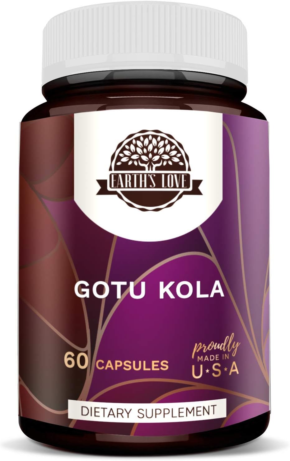 HerbEra Earth's Love Gotu Kola Capsules - 500mg Dried Centella Asiatica Herb - 60 Capsules