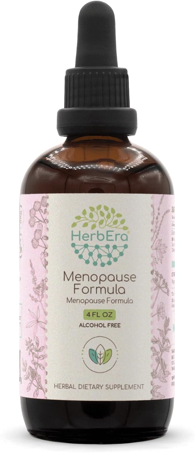 HerbEra Menopause Formula B120 Alcohol-Free Extract Tincture - Natural Vitex Berry, Licorice Root, Motherwort, Dong Quai, Burdock, Black Cohosh - 4 Fl Oz