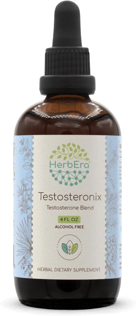 HerbEra Testosteronix B120 Liquid Extract - Ashwagandha, Tribulus, Saw Palmetto, Cardamom, Barrenwort, Fenugreek, Pine Pollen - Alcohol-Free Testosterone Blend 4 oz