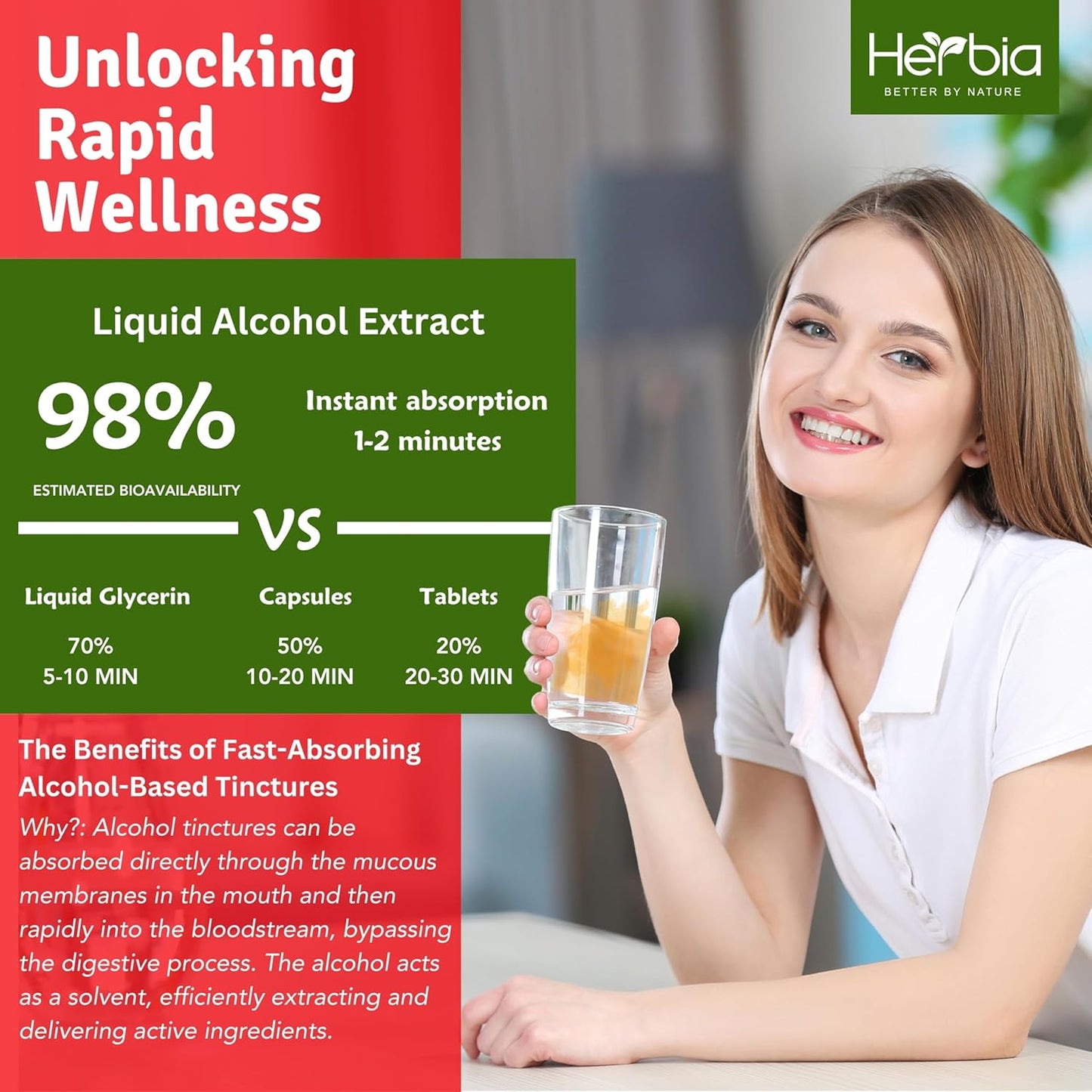 HERBIA Echinacea Immunity Blend - 3X Strength Organic Concentrated Extract for Immune Support (2 fl oz)