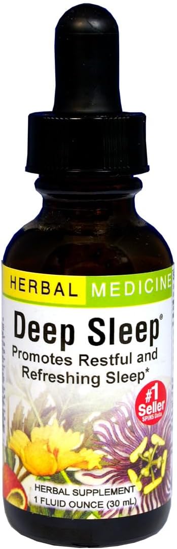 Herbs Etc. Deep Sleep Liquid Extract - Natural Herbal Sleep Aid - Non-Habit Forming - 1 oz - California Poppy, Valerian, Passionflower, Chamomile