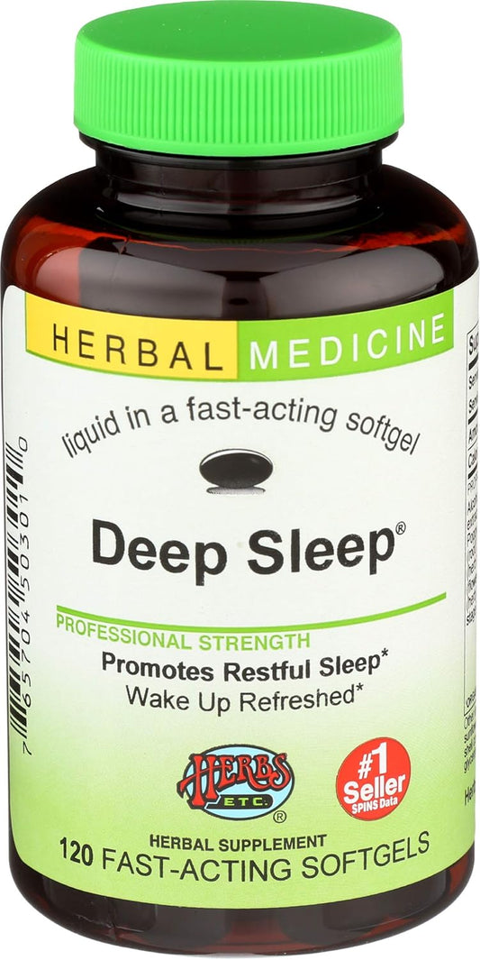 Herbs ETC. Deep Sleep Supplement, 120 Capsules - Natural Sleep Aid & Relaxation Formula