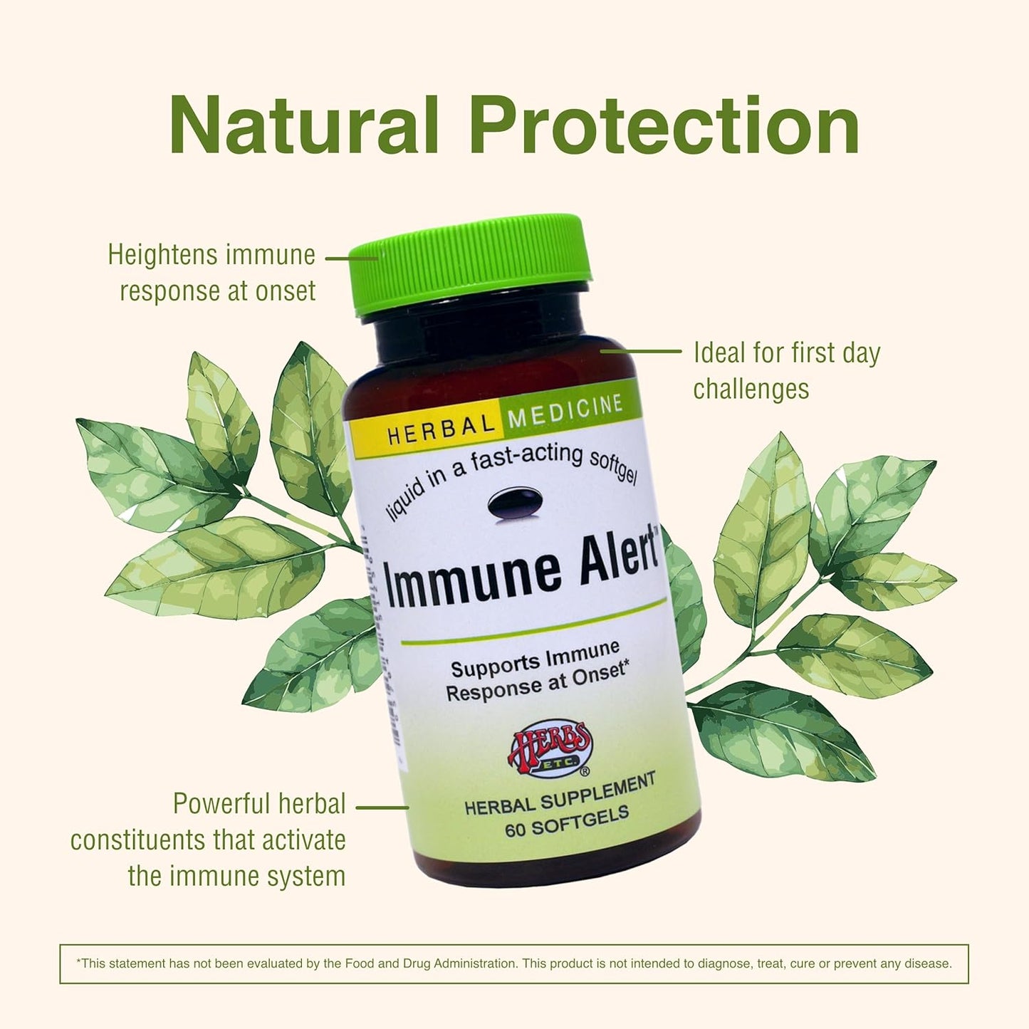 Herbs Etc. Immune Alert Softgels - 60 Count for Immune Support
