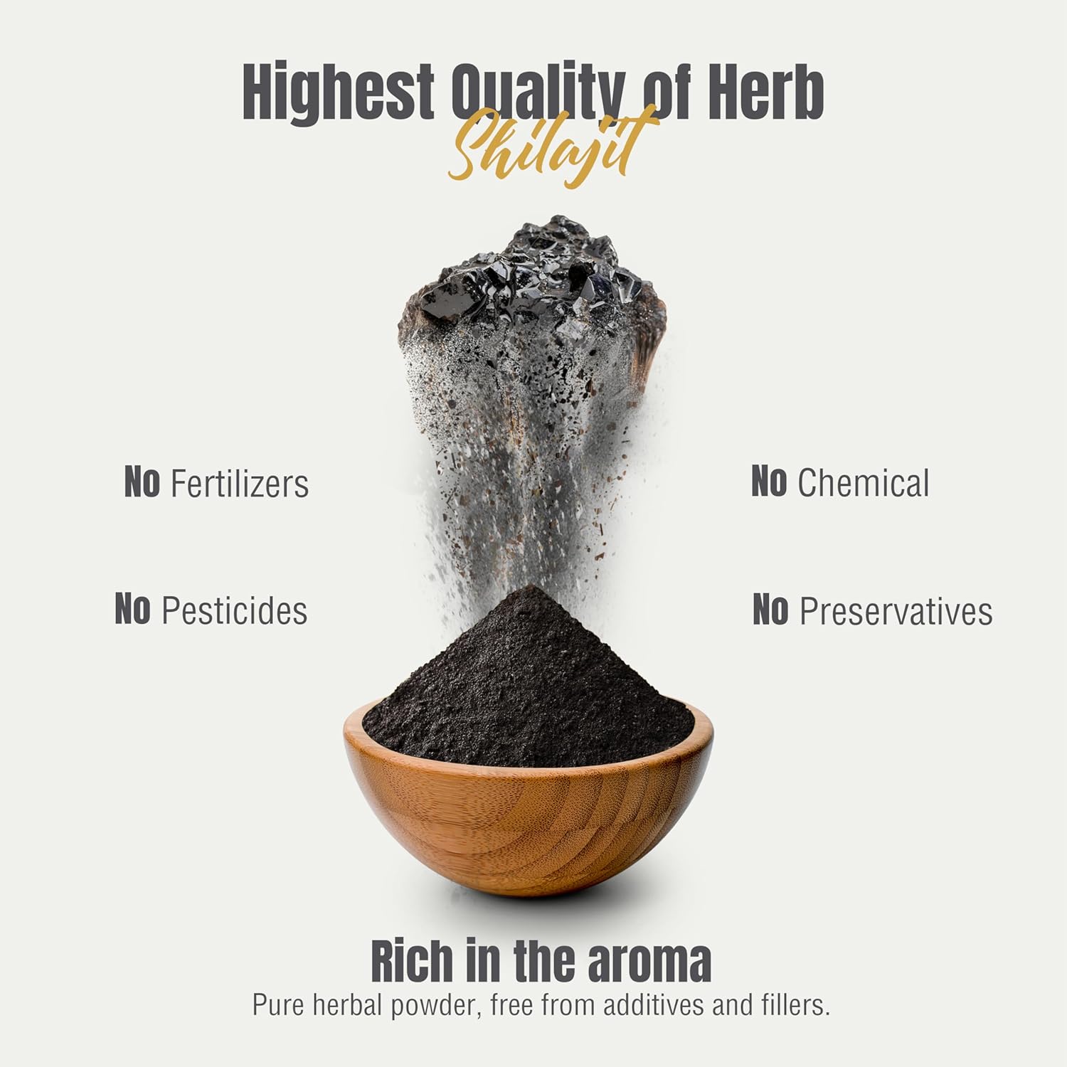 Herbsforever Shilajit Powder 6:1 Extract for General Wellness - 8.11 oz (230 GMS) - Antioxidant Mineral Pitch
