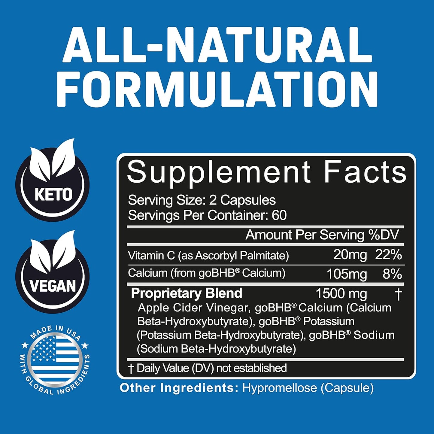 Herbtonics Apple Cider Vinegar Capsules with Keto BHB - Men's Prostate Health Support Supplement with Saw Palmetto & Beta Sitosterol