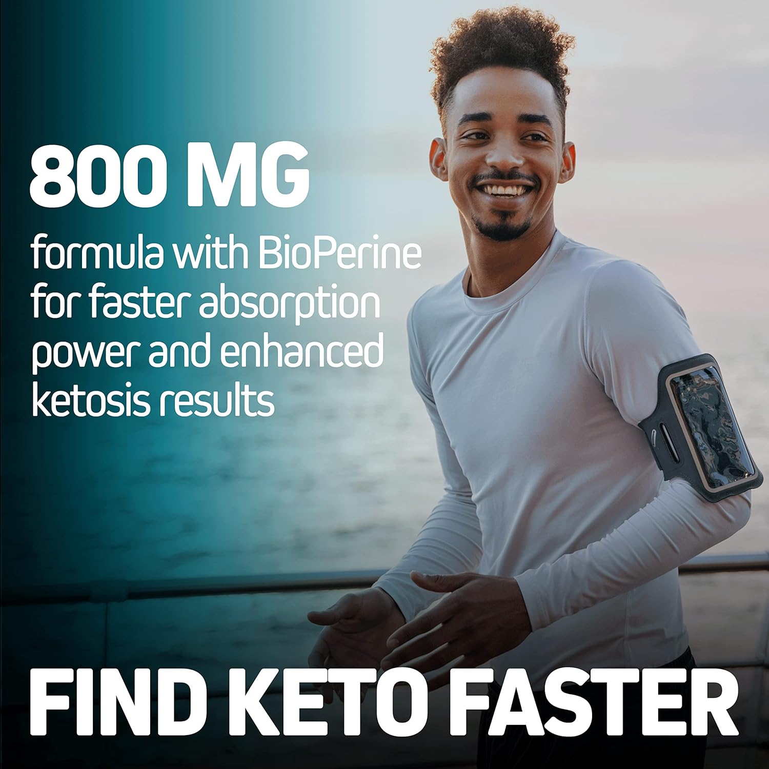 Herbtonics High Strength Keto Capsules with Bioperine - Gluten-Free BHB Salts for Ketosis & Energy - 60 Vegan Capsules
