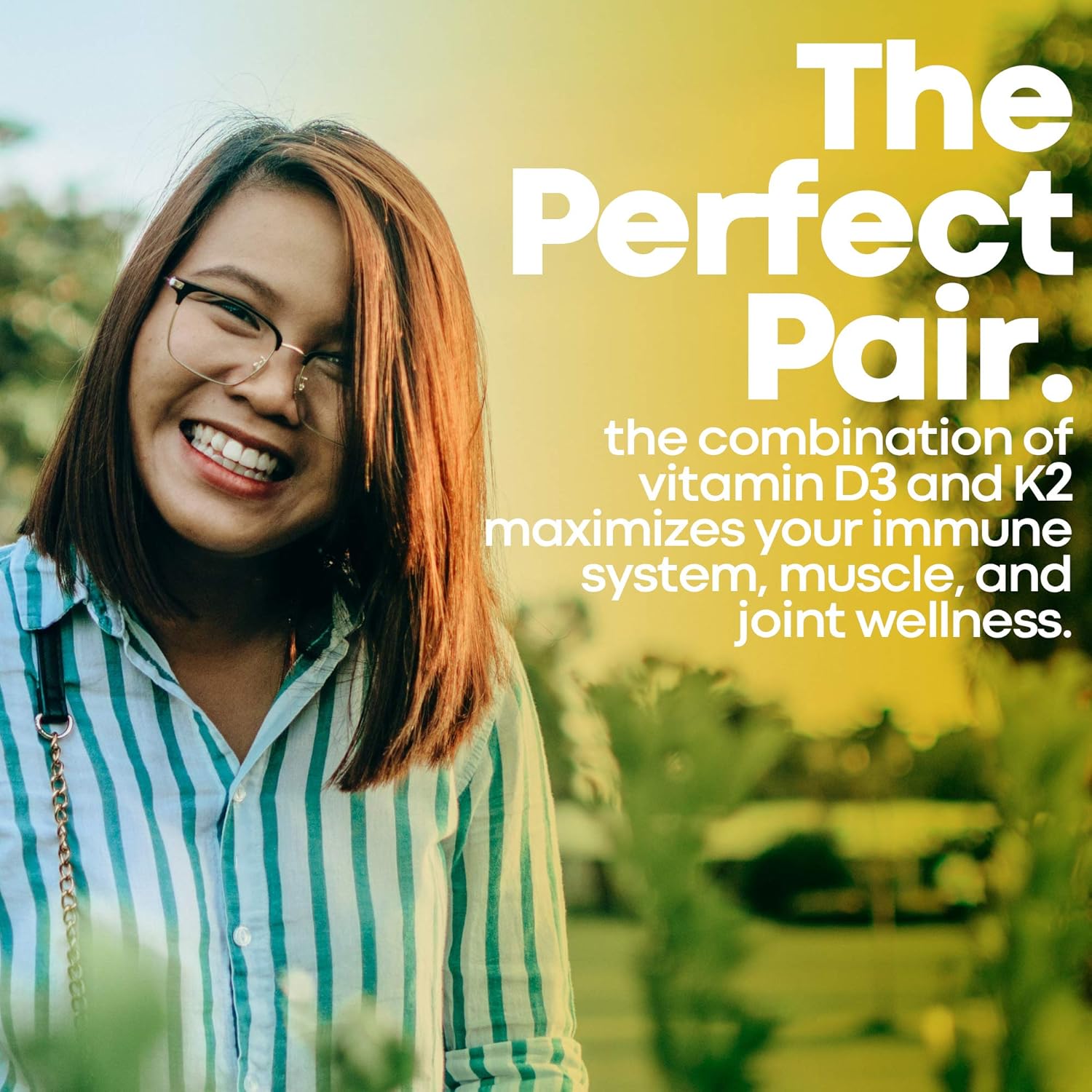 Herbtonics Vitamin K2 D3 Supplement with Bioperine for Immune System Support, Strong Bones & Heart Health - 120 Veg Capsules