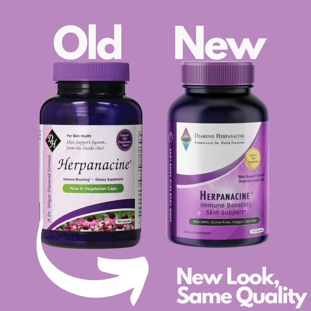 Herpanacine Diamond Skin Care & Immune Support Vitamins - Natural Ingredients - 200 Count - Clear Skin & Immune System Support