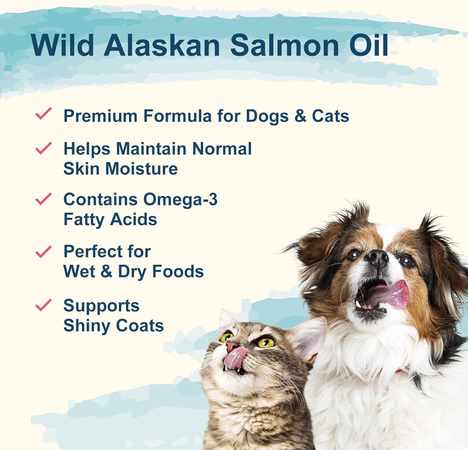 HESH Pet Co. Wild Alaskan Salmon Oil 16oz for Dogs & Cats - Skin & Coat Supplement with Omega 3 EPA + DHA Fatty Acids for Joint, Immune & Heart Health