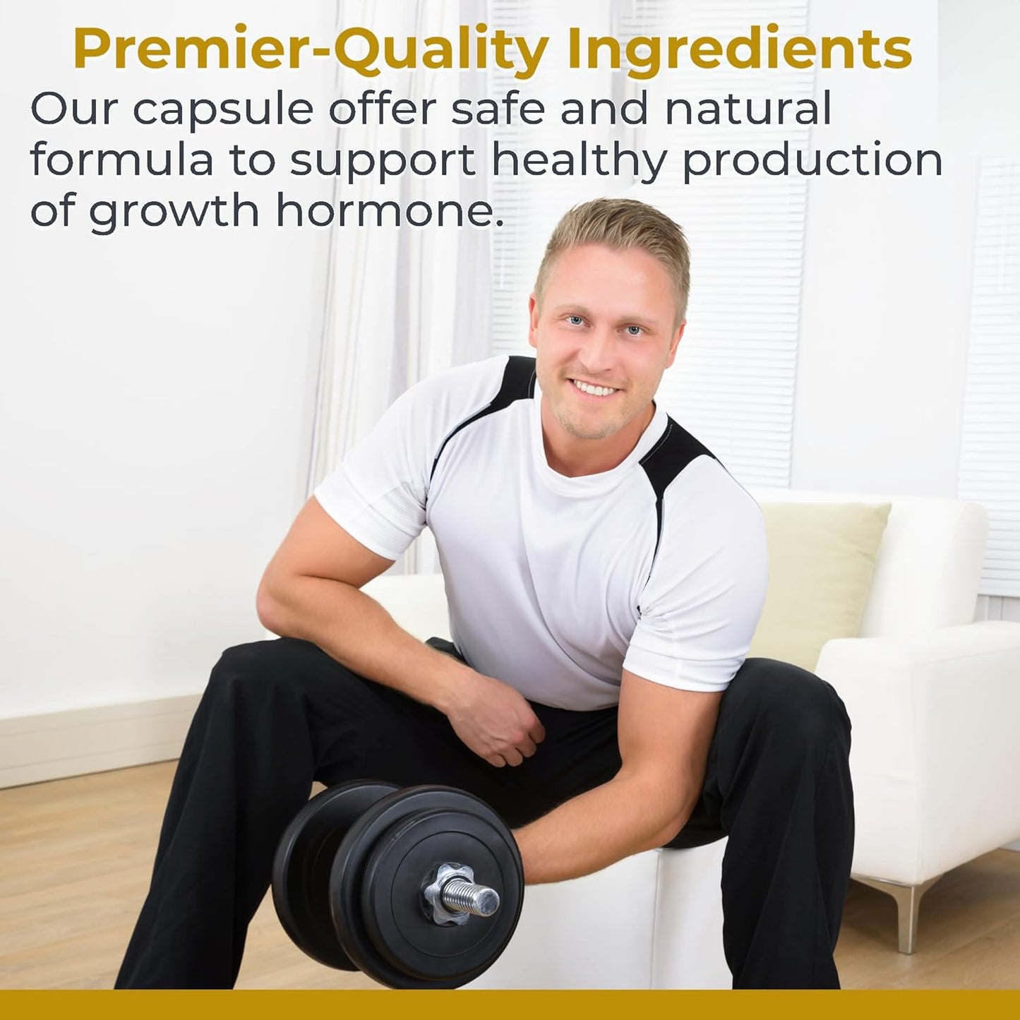 HGH Supplements for Men and Women with Amino Acids - Enhance Human Growth Hormone and Muscle Growth - 105 Capsules by Premier Research Labs