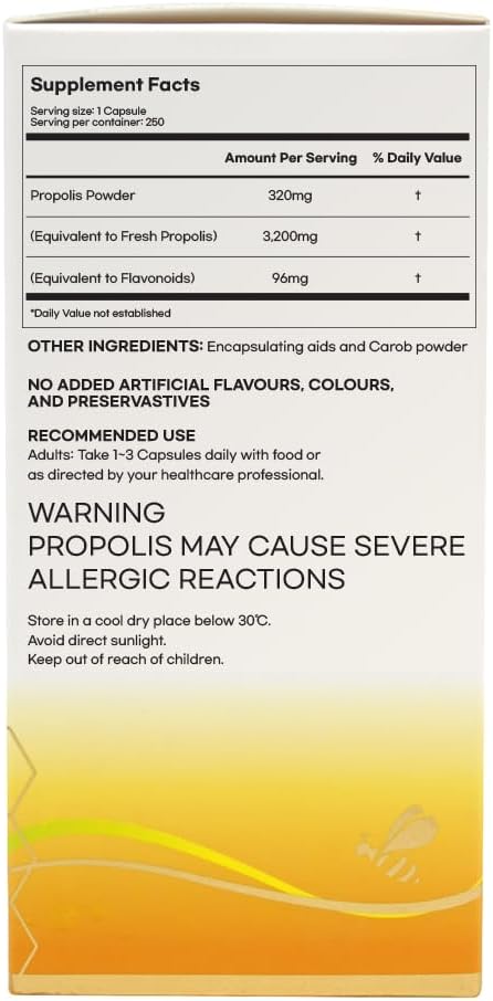 Hi Well Premium Propolis 3200 with 96mg Flavonoid - Natural New Zealand Formula (Pack of 2)