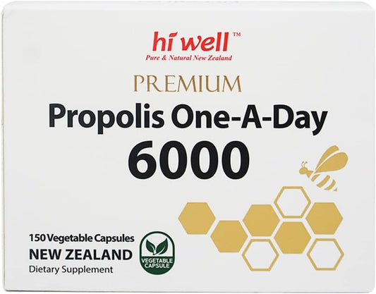 Hi Well Premium Propolis 6000 Flavonoid Capsules - Pure & Natural New Zealand Propolis Supplement