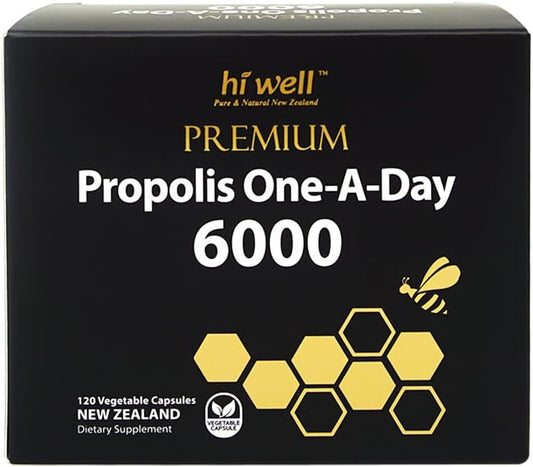 Hi Well Premium Propolis One-A-Day 6000 with 120mg Flavonoids - 120 Capsules from New Zealand
