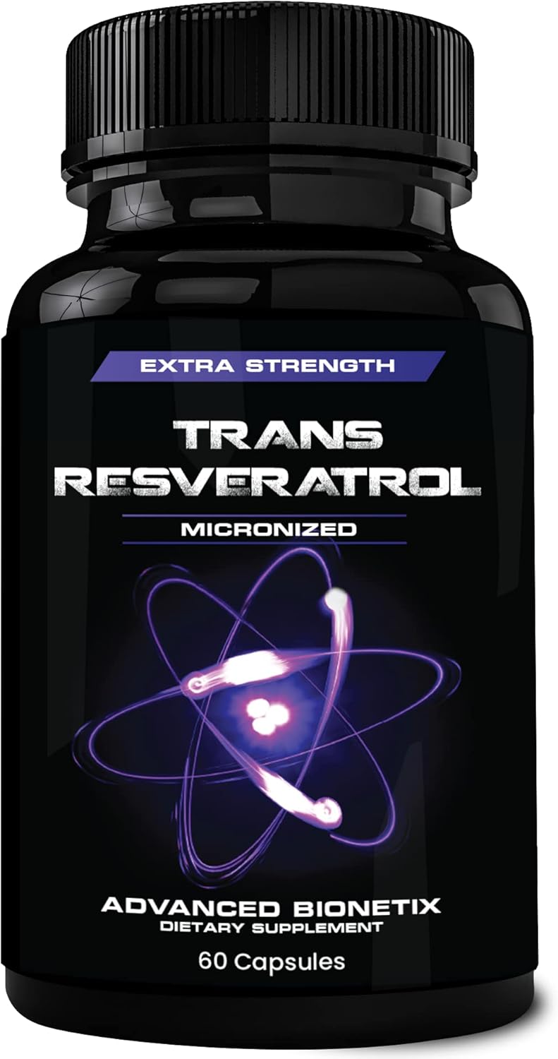 High Absorption 2X Potency Trans-Resveratrol Supplement - 1200mg per 2 Capsules for Anti Aging, Cognitive Support & Heart Health