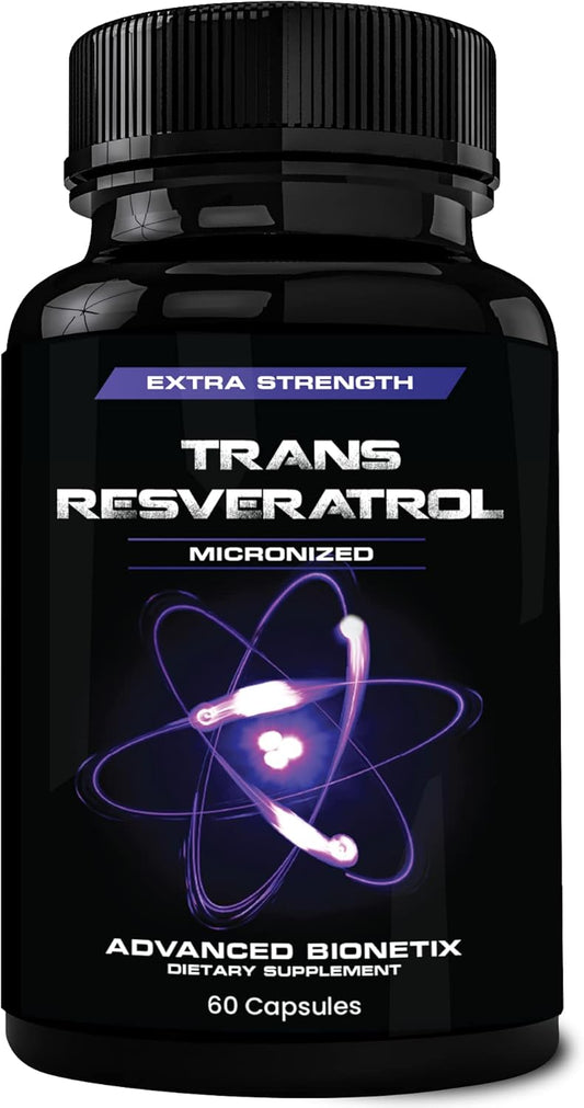 High Absorption 2X Potency Trans-Resveratrol Supplement - 1200mg per 2 Capsules for Anti Aging, Cognitive Support & Heart Health