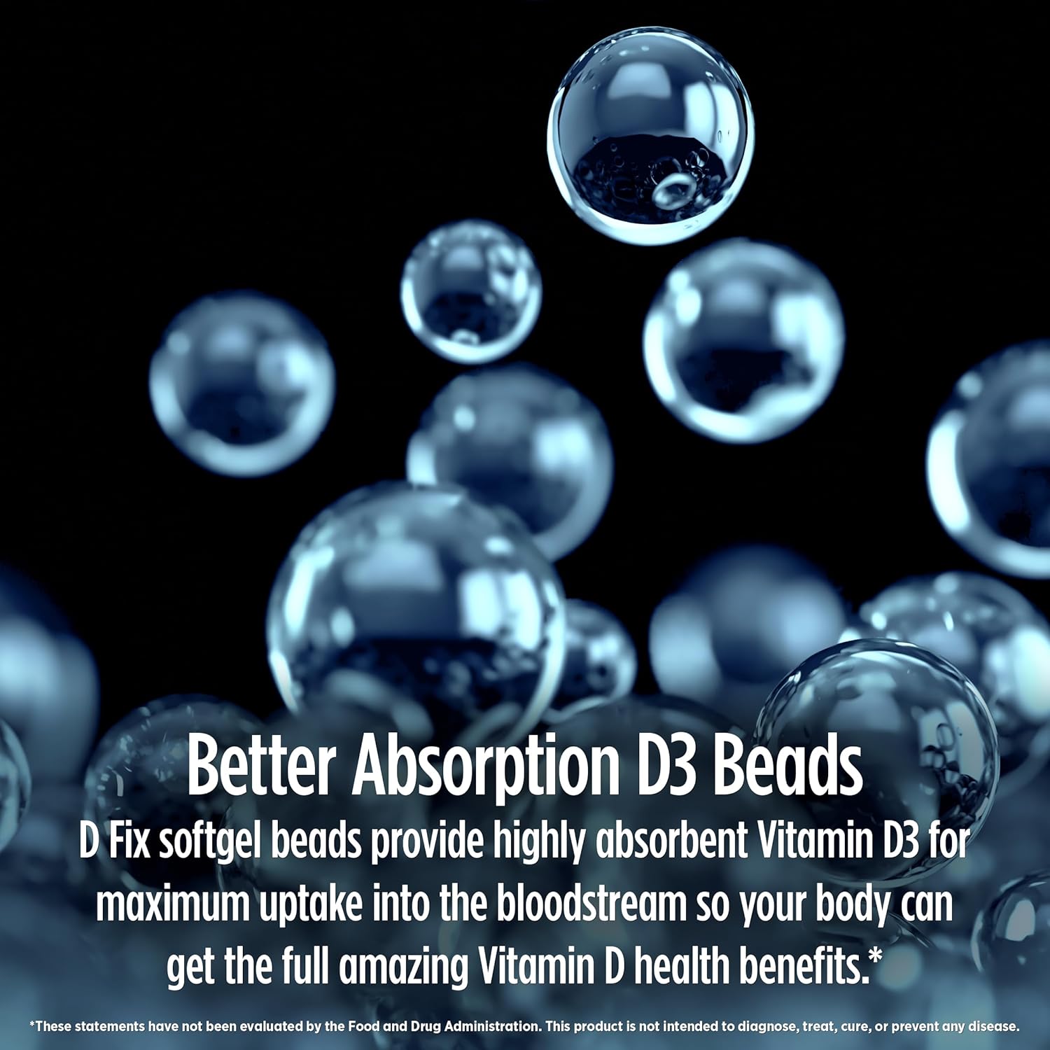 High-Absorption Biotest D Fix Vitamin D3 Softgels - 5000 IU - 90 Day Supply for Immune Support, Bone Health, and Mood Boosting