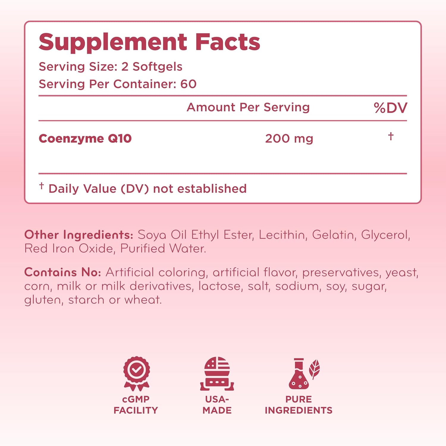 High Absorption ClearFormulas CoQ10 200mg Softgels - Potent Antioxidant for Heart Health & Aging Support - Stable Ubiquinone Soft Gels - 60 Servings