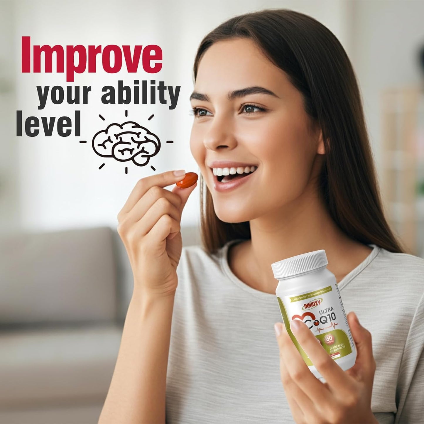 High Absorption CoQ10 200mg Softgels for Heart & Vascular Health - Antioxidant Supplement for Energy - 60 Count