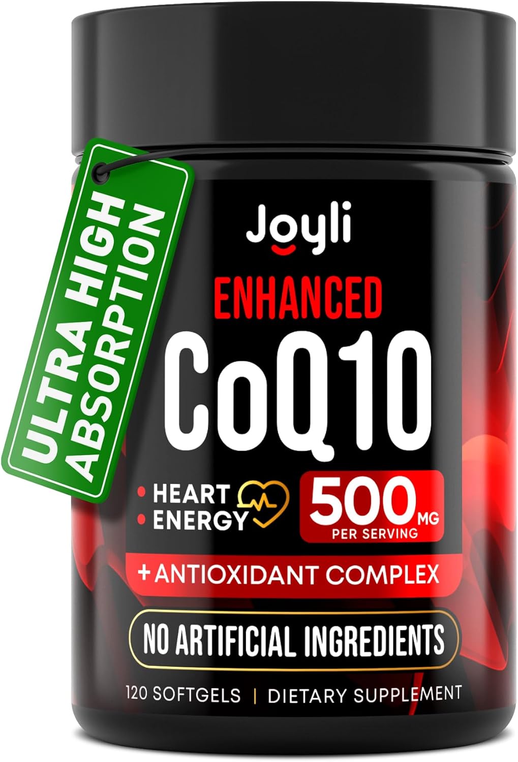 High Absorption CoQ10 500MG Softgels for Heart Health & Energy - 120 Count - Enhanced Coenzyme Q10 Supplement