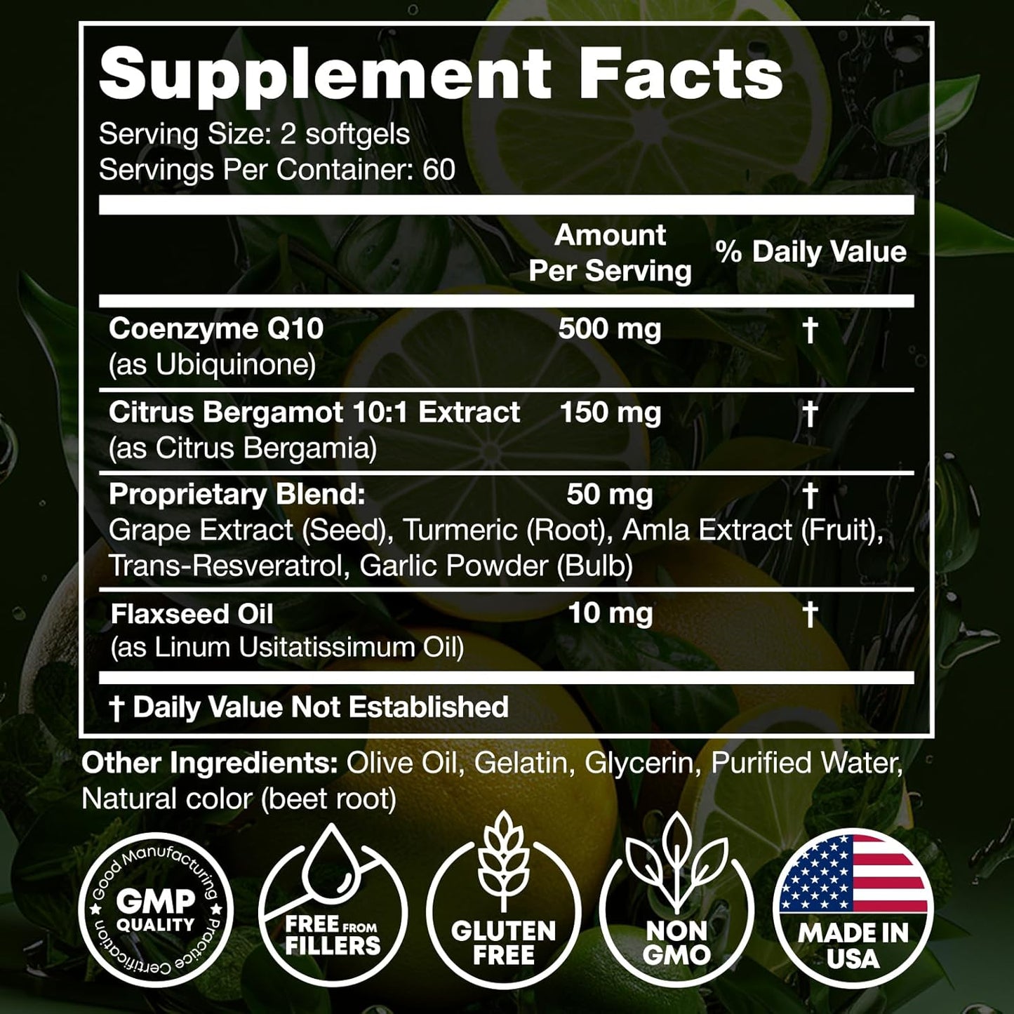 High Absorption CoQ10 500MG Softgels for Heart Health & Energy - 120 Count - Enhanced Coenzyme Q10 Supplement