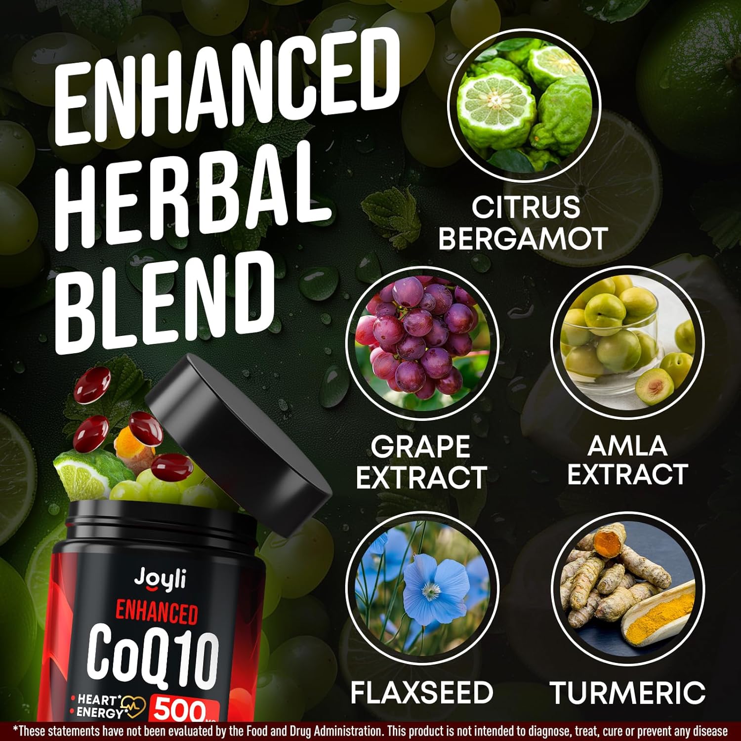 High Absorption CoQ10 500MG Softgels for Heart Health & Energy - 120 Count - Enhanced Coenzyme Q10 Supplement