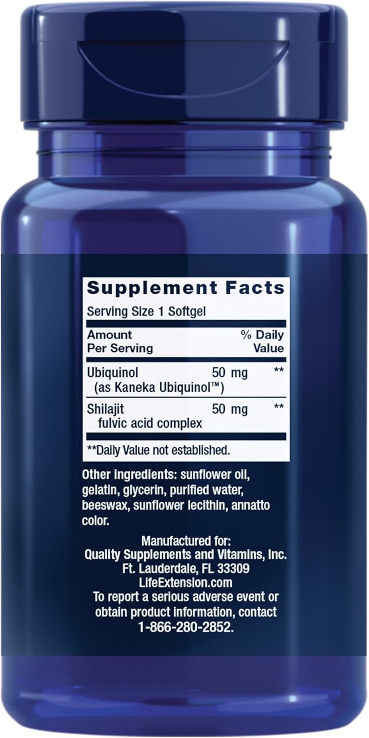High Absorption CoQ10 for Heart Health - 50mg Ubiquinol Supplement with Enhanced Mitochondrial Support - Non-GMO, Gluten-Free - 100 Softgels by Life Extension