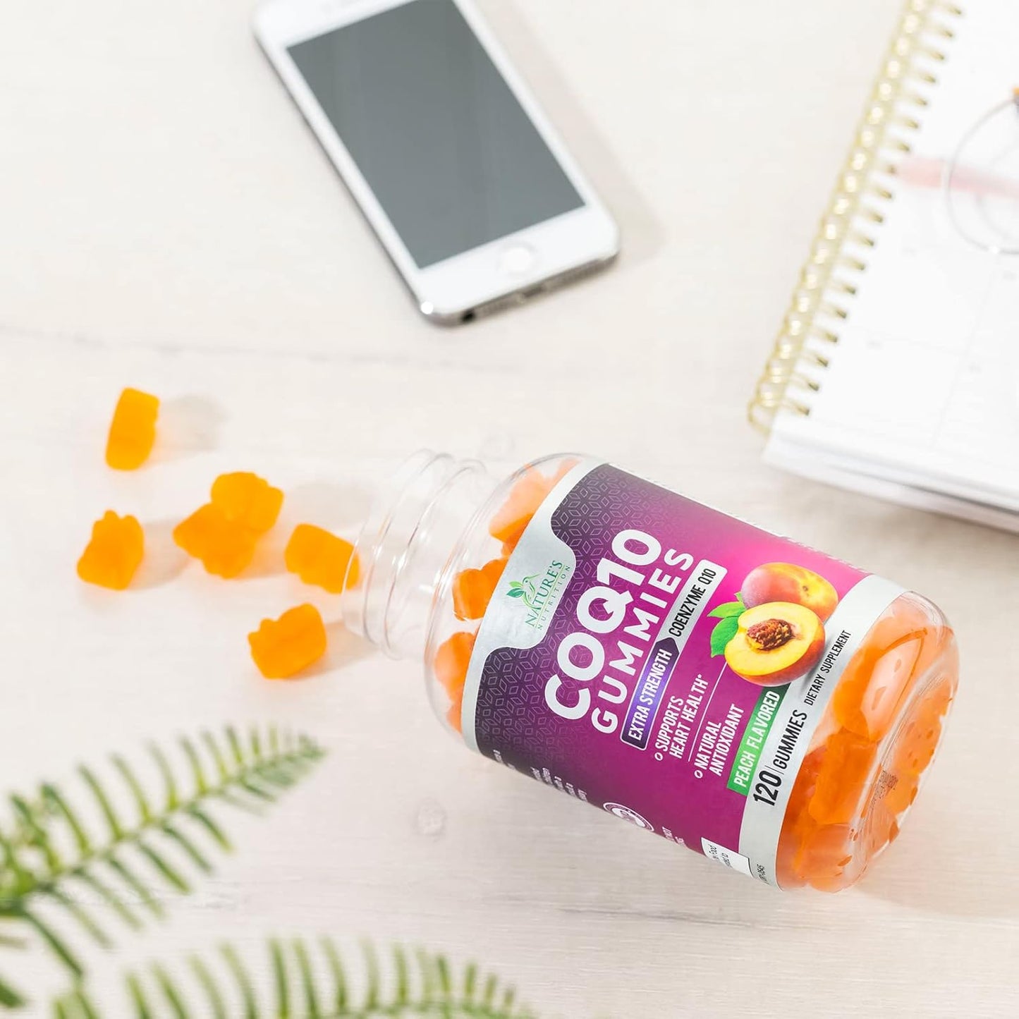 High Absorption CoQ10 Gummies - 100mg Coenzyme Q10 Supplement for Heart Health & Energy, 120 Count