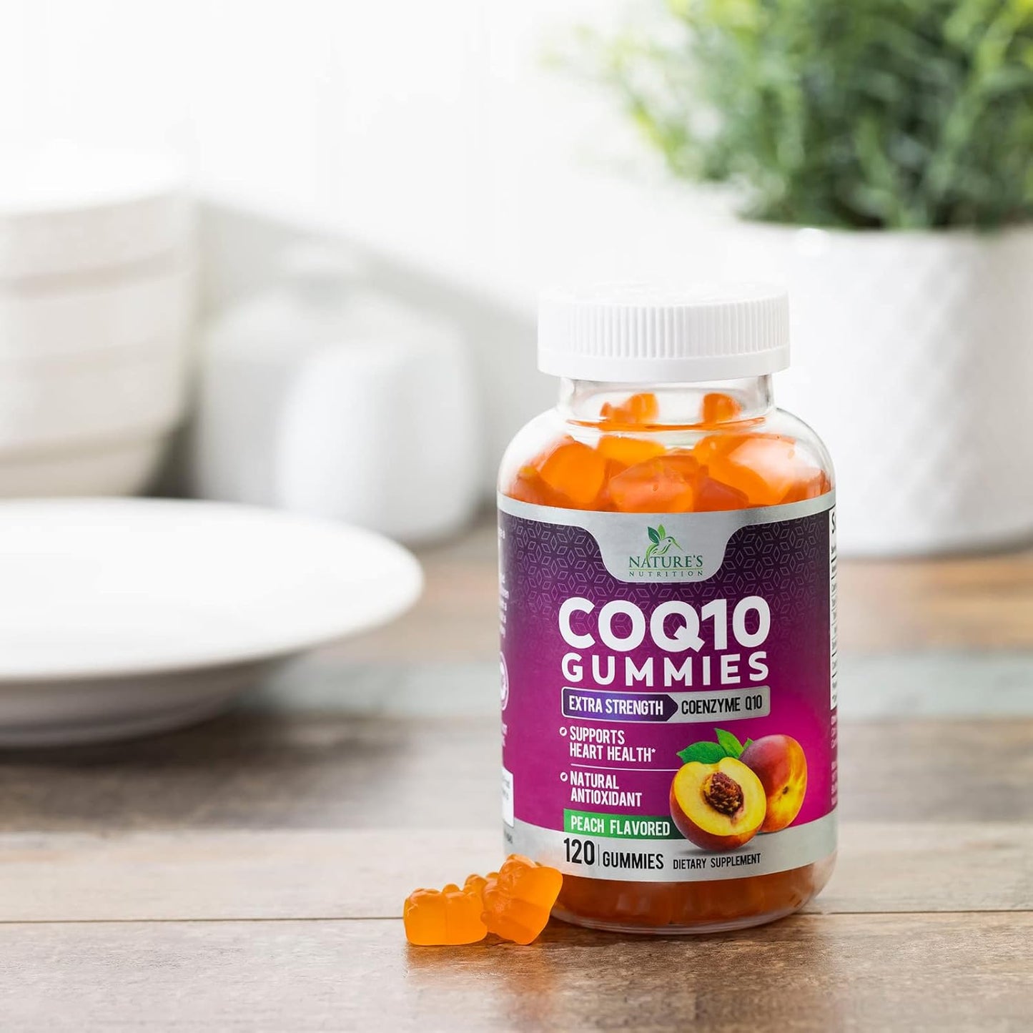 High Absorption CoQ10 Gummies - 100mg Coenzyme Q10 Supplement for Heart Health & Energy, 120 Count