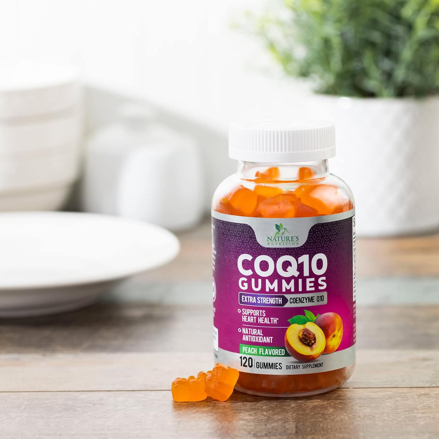 High Absorption CoQ10 Gummies - 100mg Coenzyme Q10 Supplement for Heart Health & Energy, 120 Count